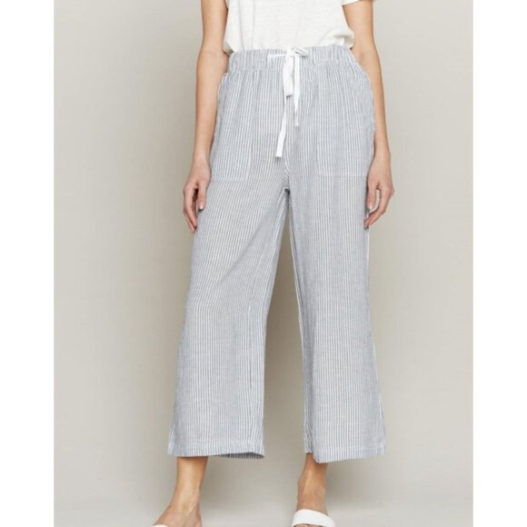 Thread & Supply Deep Sea Stripped Cropped Pants Small - Picture 1 of 10